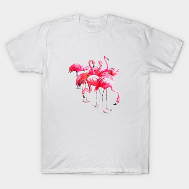 Flamingo's T-Shirt by Mendi Art